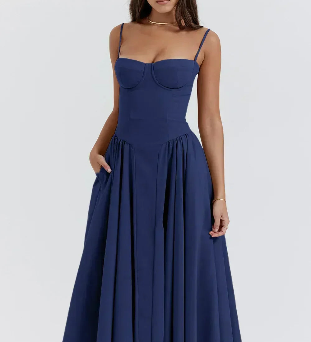 Sigrid | Sleeveless Bustier Midi Dress