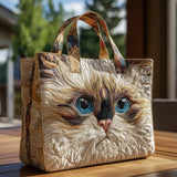 Handgemachte Tasche - Weißer Kater mit blauen Augen