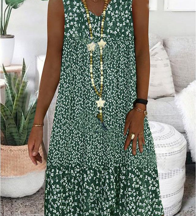 AYLA | SLEEVELESS V-NECK DRESS