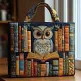 Handgemachte Tasche - Eule und Alte Bücher