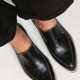 Zofia™ | Black Patchwork Moccasin