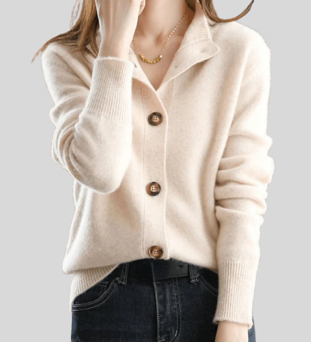 Claire | Retro Style Cashmere Cardigan