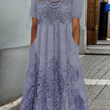 INDIGO | ELEGANT MIDI FLORAL DRESS