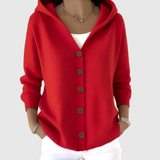 Comfortable Hooded Knit Cardigan