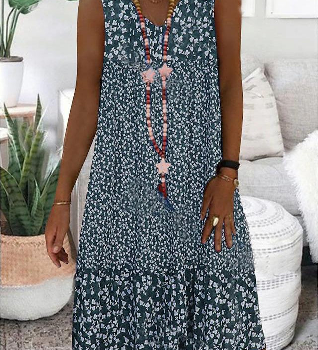 AYLA | SLEEVELESS V-NECK DRESS