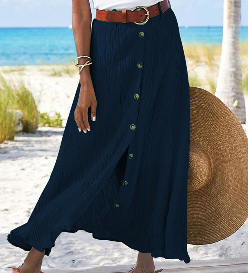 Syndy - Fluid Button Skirt