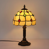 Lampe de table vitrail dorée