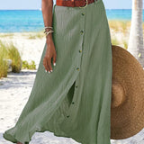 Syndy - Fluid Button Skirt