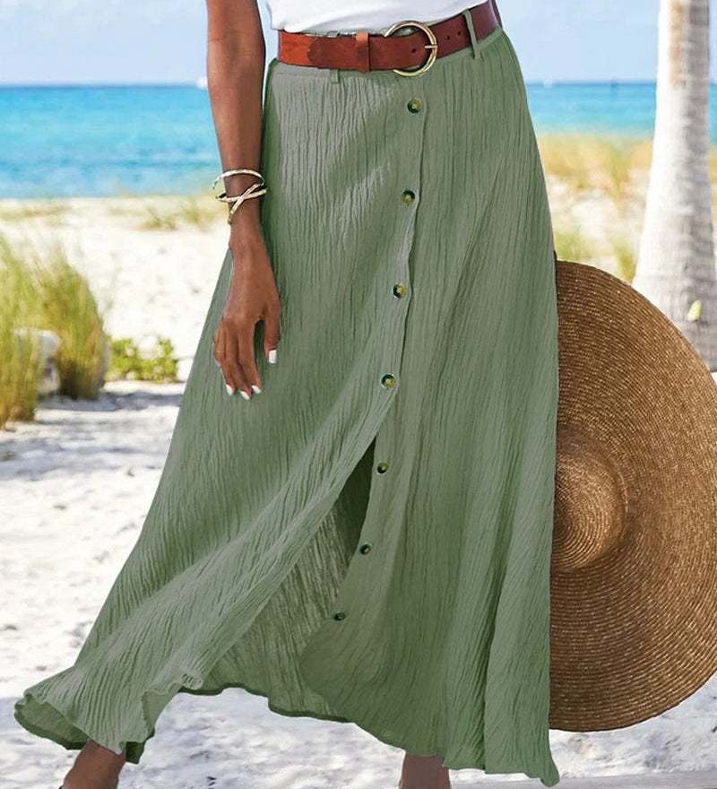 Syndy - Fluid Button Skirt