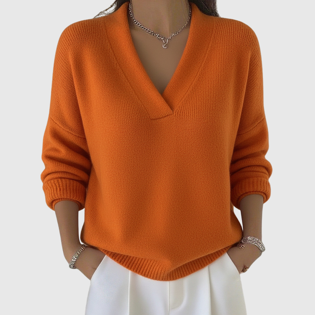 Faye | Soft V-Neck Jumper in Relaxed Fit