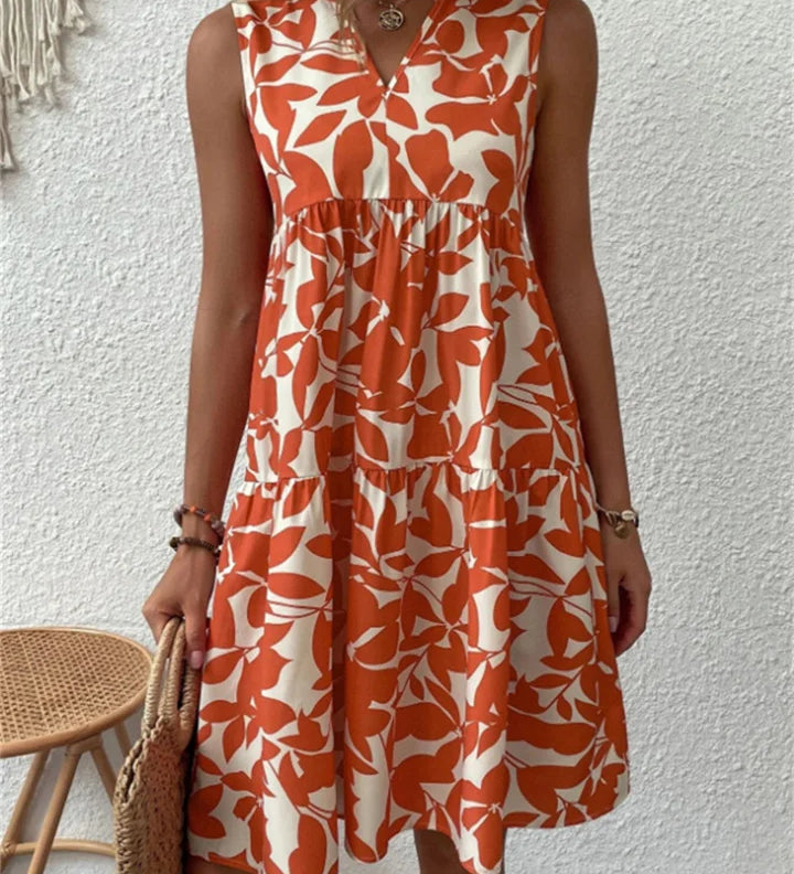 TASHA | MIDI FLUID DRESS WITH A FLARED CUT