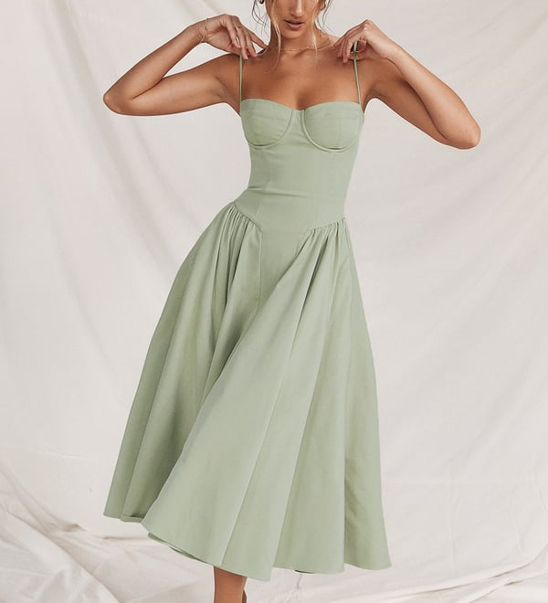 Sigrid | Sleeveless Bustier Midi Dress