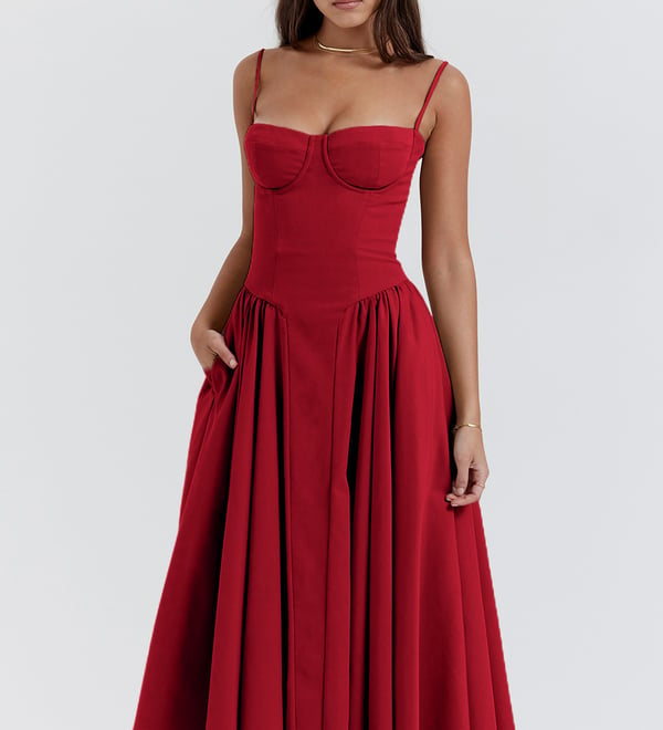 Sigrid | Sleeveless Bustier Midi Dress