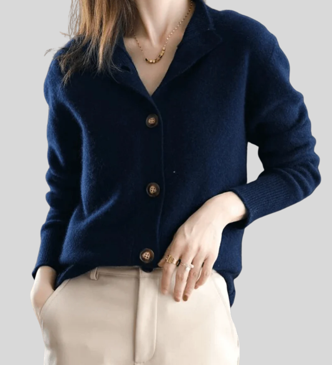 Claire | Retro Style Cashmere Cardigan