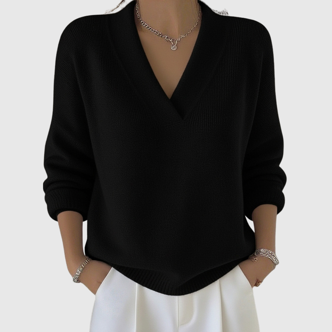 Faye | Soft V-Neck Jumper in Relaxed Fit