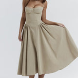 Sigrid | Sleeveless Bustier Midi Dress