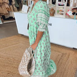 MANA | CHIC FLORAL MIDI DRESS WITH V-NECK