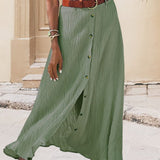 Syndy - Fluid Button Skirt