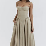 Sigrid | Sleeveless Bustier Midi Dress