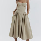 Sigrid | Sleeveless Bustier Midi Dress