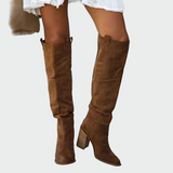 Knee-high leather orthopaedic boots