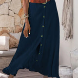 Syndy - Fluid Button Skirt