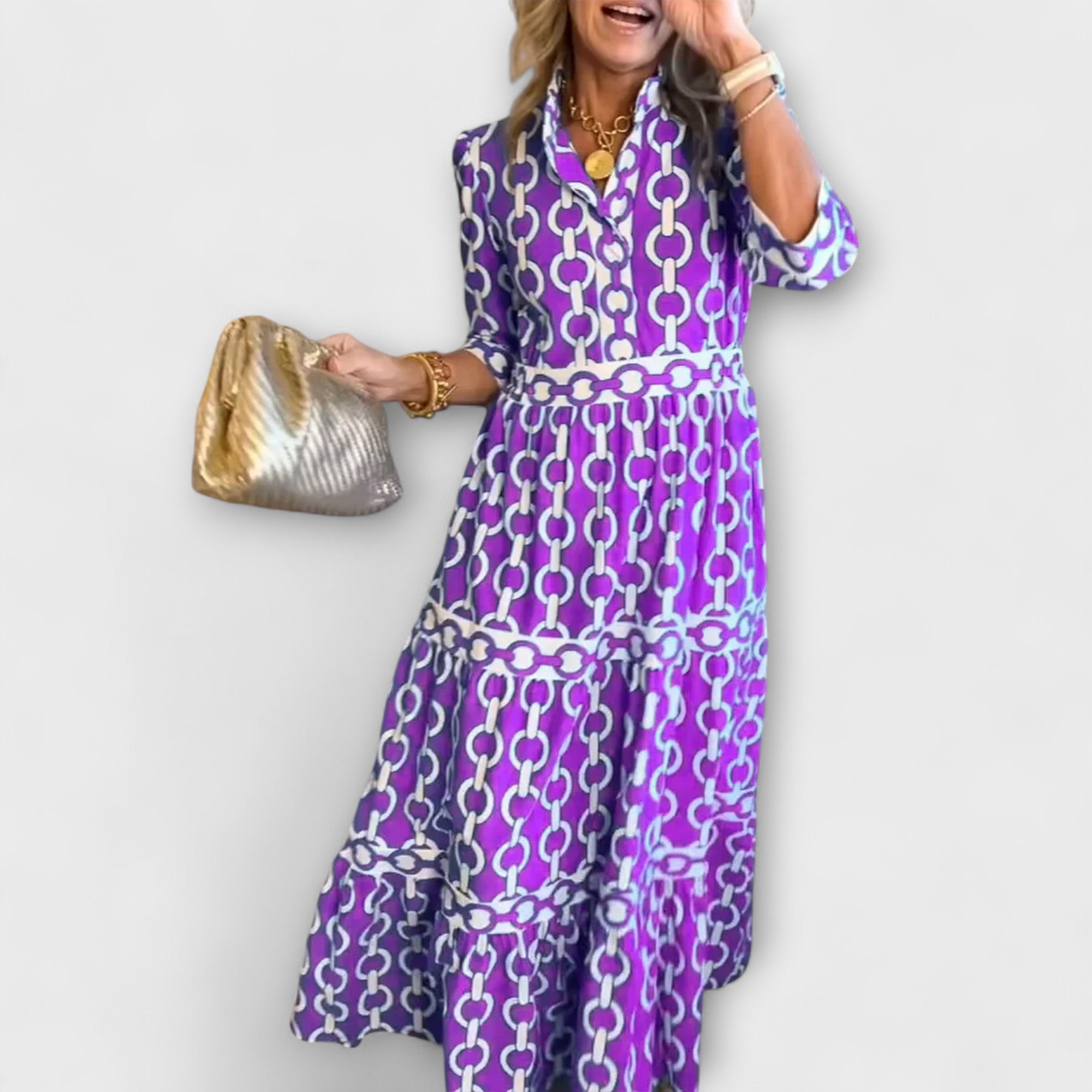 JULIANA | MIDI DRESS WITH CHAIN PATTERN