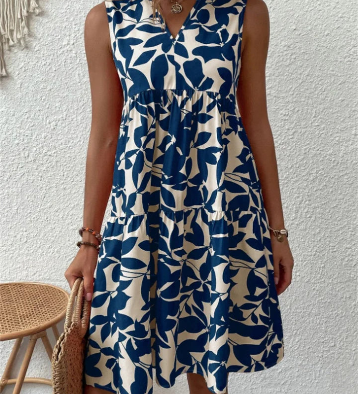 TASHA | MIDI FLUID DRESS WITH A FLARED CUT