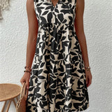 TASHA | MIDI FLUID DRESS WITH A FLARED CUT