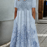 INDIGO | ELEGANT MIDI FLORAL DRESS
