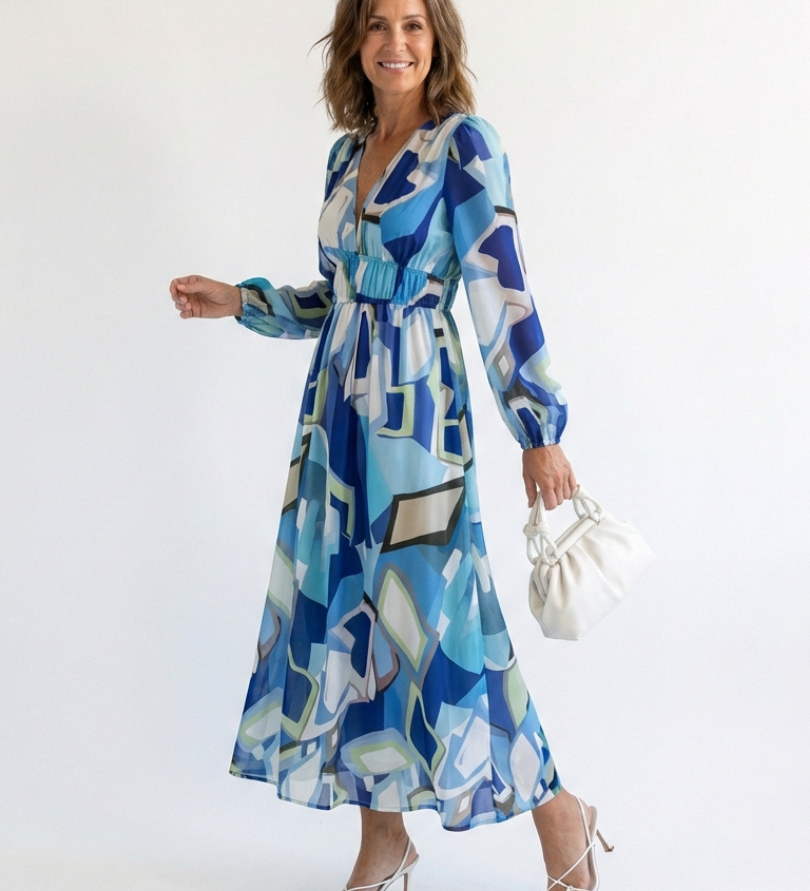 Camille | Maxi Floral Dress with Long Sleeves