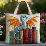 Sack Matelassé - Drachen Smaragd Wächter der Bücher