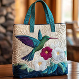 Samtasche - Kolibri und Weiße Blume