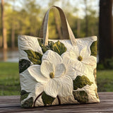 Handgefertigte gesteppte Tasche - Elegante Lilien