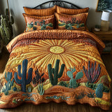 Parure de lit matelassée 3 pièces - Lever de Soleil sur les Cactus