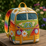 Boho Rucksack — Sonnenblumen & Gänseblümchen