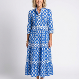 Pauline | Midi dress with three-quarter sleeves and chain pattern