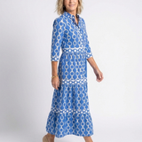 Pauline | Midi dress with three-quarter sleeves and chain pattern