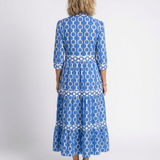 Pauline | Midi dress with three-quarter sleeves and chain pattern