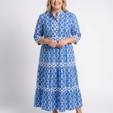 Pauline | Midi dress with three-quarter sleeves and chain pattern