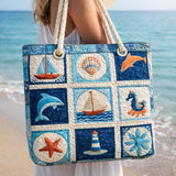Handgefertigte Strandtasche | Meeresbewohner