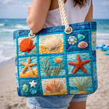 Handgefertigte Strandtasche | Küstenmuscheln