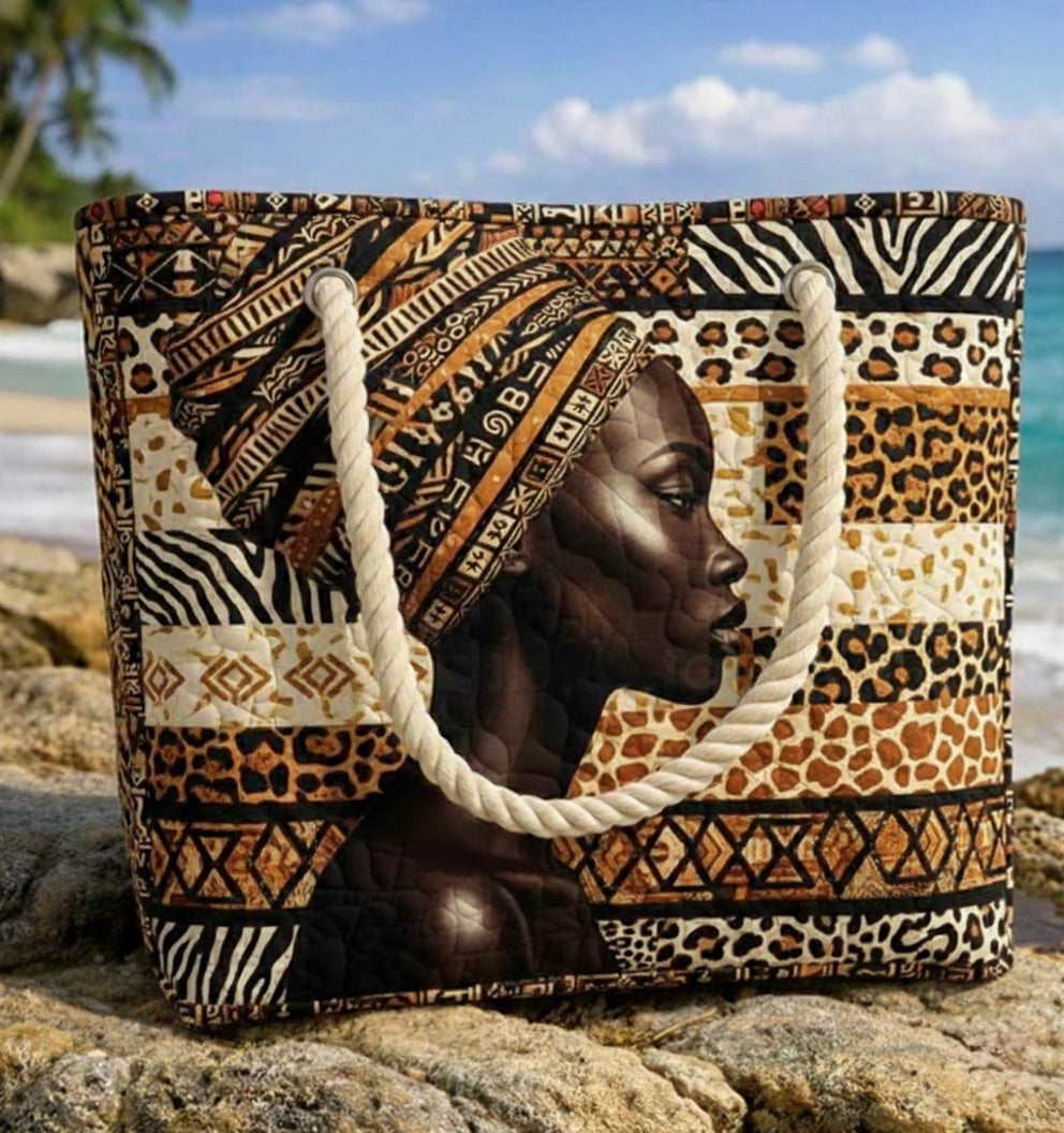 Handgefertigte Strandtasche | Königin der Melanin