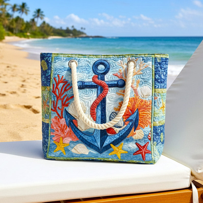 Handgefertigte Strandtasche | Nautisches Ankerdesign