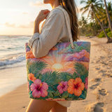 Handgefertigte Strandtasche | Tropischer Sonnenaufgang
