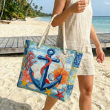 Handgefertigte Strandtasche | Nautisches Ankerdesign