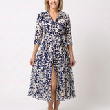 Claire | Midi dress with long sleeves and belt