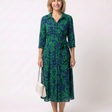 Claire | Midi dress with long sleeves and belt