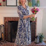 Claire | Midi dress with long sleeves and belt