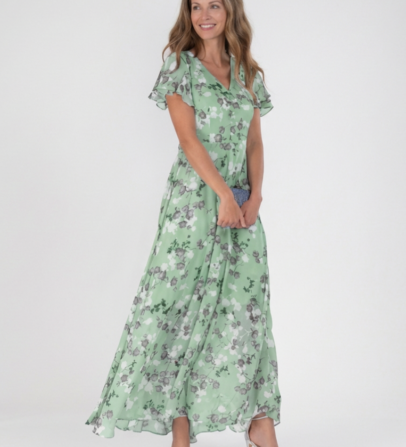 Noémie | Maxi Dress in Floral Chiffon